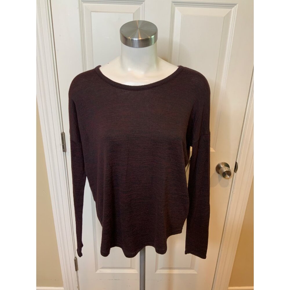 rag and bone /JEAN Purple Heathered Knit Round Neck Lightweight Sweater, Size XS